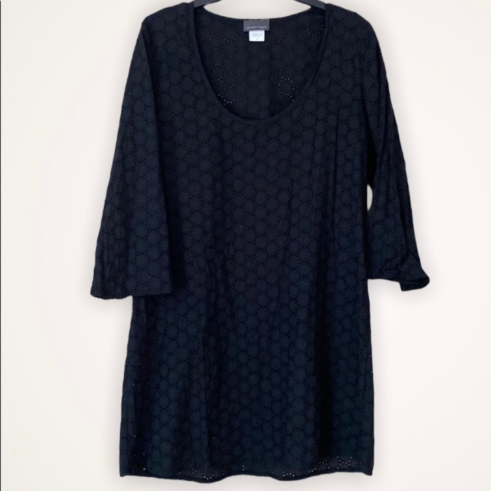 Beach coverup by Jordan Taylor black eyelet.   Pullover
S/M
C
